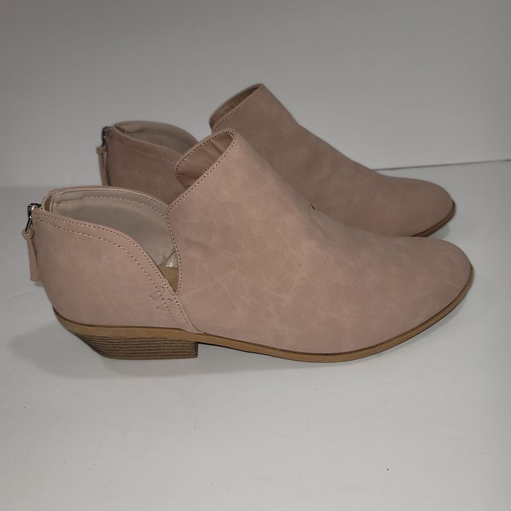 Western Ankle Booties 10 Suede Block Heel Festival Boho‎ Minimalist Office Work - Picture 5 of 9